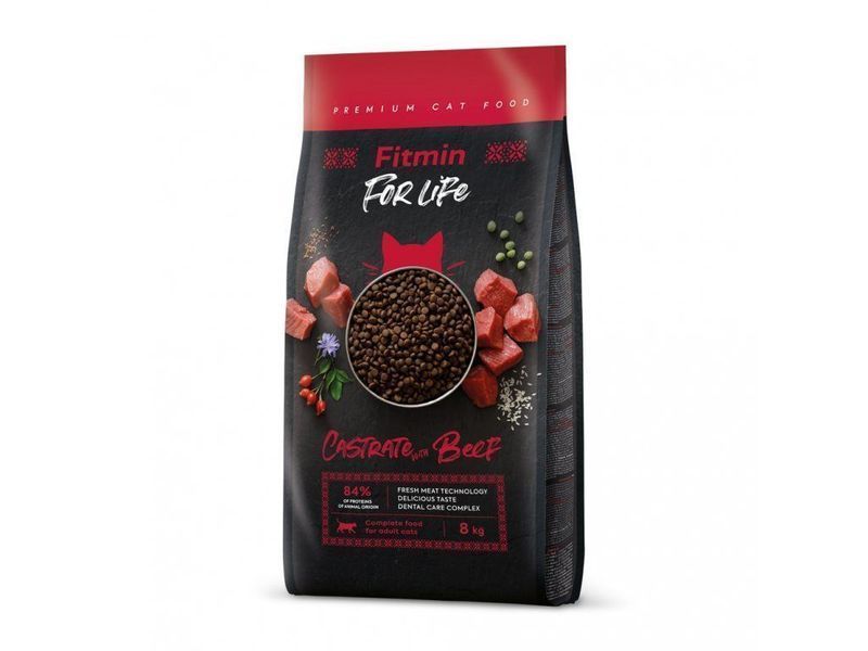 Fitmin cat For Life Castrate Beef (для стерилізованих з яловичиною), 8 кг 512114017 фото