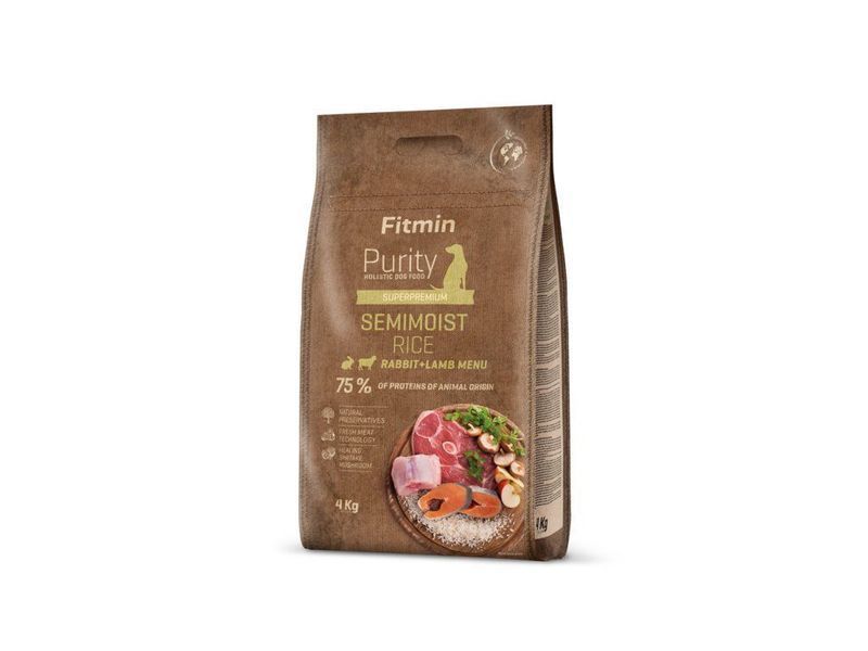 Fitmin dog Purity Rice Semimoist Rabbit & Lamb (напіввологий корм для всіх порід собак з рисом, кролик та ягня), 4 кг 531114034 фото